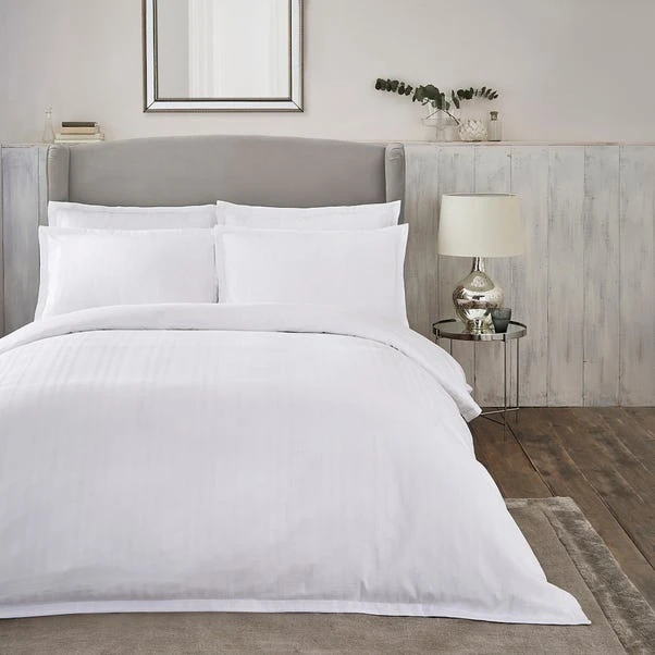 Dorma Purity Staunton Waffle Stripe White 100% Cotton Duvet Cover And Pillowcase Set 5 Dorma Purity Staunton Waffle Stripe White 100% Cotton Duvet Cover And Pillowcase Set - Image 5
