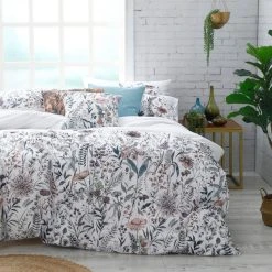 Avery Green Fumiko Floral 100% Cotton Sateen Duvet Cover And Pillowcase Set