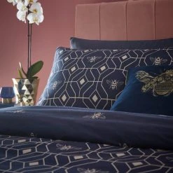 Furn Furn. Bee Deco Navy Duvet Cover And Pillowcase Set -Furn. Shop 30746755 alt02