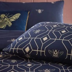 Furn Furn. Bee Deco Navy Duvet Cover And Pillowcase Set -Furn. Shop 30746755 alt03
