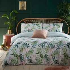 Furn Furn. Bali Palm Floral Reversible Duvet Cover And Pillowcase Set