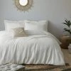 Dunelm Amberley Waffle White 100% Cotton Duvet Cover And Pillowcase Set