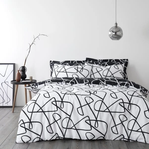 Dunelm Mono Curves Duvet Cover And Pillowcase Set 1 Dunelm Mono Curves Duvet Cover And Pillowcase Set