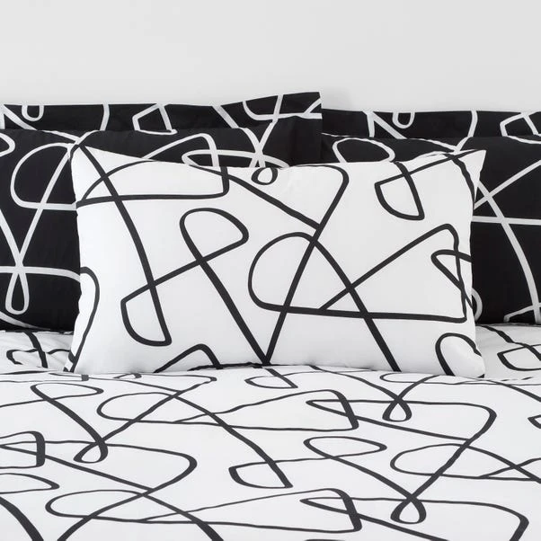 Dunelm Mono Curves Duvet Cover And Pillowcase Set 5 Dunelm Mono Curves Duvet Cover And Pillowcase Set - Image 5