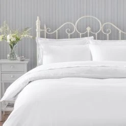 Holly Willoughby Plain White 100% Cotton Duvet Cover And Pillowcase Set -Furn. Shop 30758163 alt02