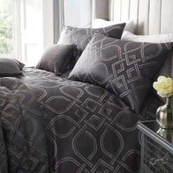 ﻿Laurence Llewelyn-Bowen Tie The Knot Slate Duvet Cover And Pillowcase Set -Furn. Shop 30764367 alt03