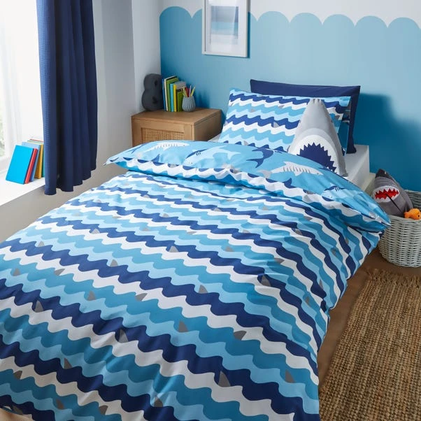 Dunelm Sharks Duvet Cover And Pillowcase Set 2 Dunelm Sharks Duvet Cover And Pillowcase Set - Image 2