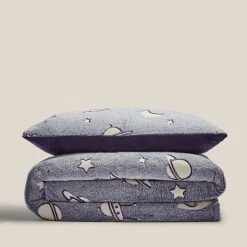 Dunelm Stars Navy Glow In The Dark Fleece Duvet Cover And Pillowcase Set 8 Dunelm Stars Navy Glow In The Dark Fleece Duvet Cover And Pillowcase Set -Furn. Shop 30770087 alt04