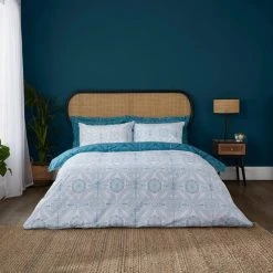 Dunelm Mandala Teal Duvet Cover And Pillowcase Set