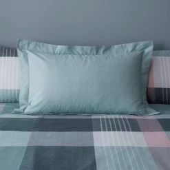 Dunelm Acton Check Teal Duvet Cover And Pillowcase Set -Furn. Shop 30771501 alt03