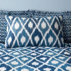 Dunelm Ayla Ikat Blue 100% Cotton Duvet Cover And Pillowcase Set -Furn. Shop 30771530 alt02