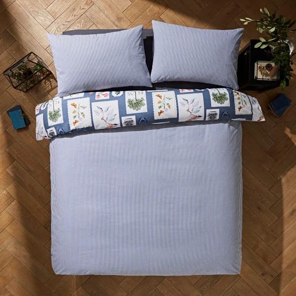 Natural History Museum Woodland Blue 100% Cotton Duvet Cover And Pillowcase Set 2 Natural History Museum Woodland Blue 100% Cotton Duvet Cover And Pillowcase Set - Image 2