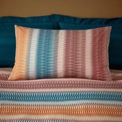 Dunelm Adah Zig Zag Teal Duvet Cover And Pillowcase Set -Furn. Shop 30771712 alt02