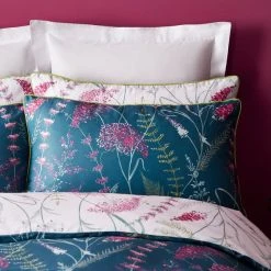 Dorma Winter Garden Teal 100% Cotton Reversible Duvet Cover And Pillowcase Set -Furn. Shop 30772255 alt02