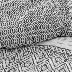 Dunelm Jax Global Black 100% Cotton Duvet Cover And Pillowcase Set -Furn. Shop 30782192 alt03