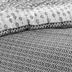 Dunelm Jax Global Black 100% Cotton Duvet Cover And Pillowcase Set -Furn. Shop 30782192 alt05