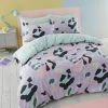 Dunelm Lilac Leopard Duvet Cover And Pillowcase Set