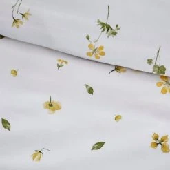 Dunelm Pressed Floral Yellow 100% Cotton Duvet Cover And Pillowcase Set -Furn. Shop 30783531 alt04