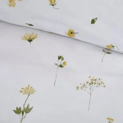 Dunelm Pressed Floral Yellow 100% Cotton Duvet Cover And Pillowcase Set -Furn. Shop 30783531 alt05