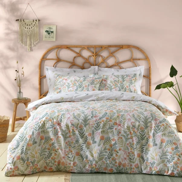 Dunelm Folk Botanical Green Duvet Cover And Pillowcase Set 1 Dunelm Folk Botanical Green Duvet Cover And Pillowcase Set
