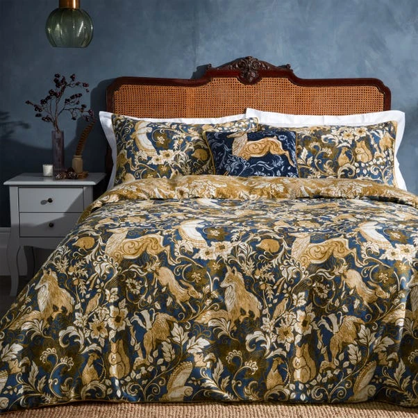 Paoletti Harewood Blue 100% Cotton Duvet Cover & Pillowcase Set 1 Paoletti Harewood Blue 100% Cotton Duvet Cover & Pillowcase Set