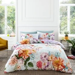 Hyperion Interiors Amaranth Floral 100% Cotton Duvet Cover & Pillowcase Set
