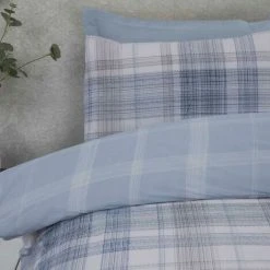 Jasper Check Blue Double Duvet Cover Set Bedding Bed Quilt Set -Furn. Shop 31830770 3