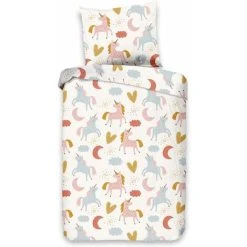 Kids Duvet Cover UNILOVE 120x150 Cm Multicolour Good Morning