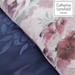Catherine Lansfield Dramatic Floral Navy Single Duvet Cover Set Easy Care Bedding