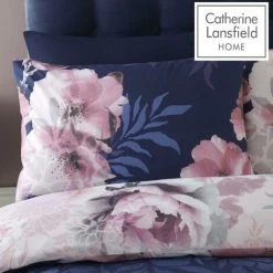 Catherine Lansfield Dramatic Floral Navy Single Duvet Cover Set Easy Care Bedding -Furn. Shop 35072968 3
