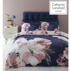 Catherine Lansfield Dramatic Floral Navy Single Duvet Cover Set Easy Care Bedding -Furn. Shop 35072968 5