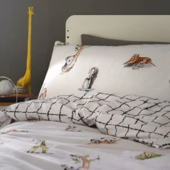 Kids Club Wildlife Single Duvet Set Animal Themed Reversible Duvet Cover Set Bedding Bed Set