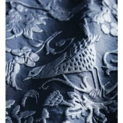 Oak Tree Jacquard Midnight Blue King Size Duvet Cover Set Bedding Bed Set Bed Linen
