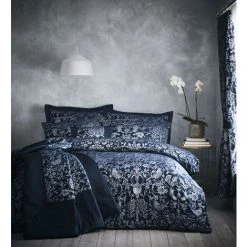 Oak Tree Jacquard Midnight Blue King Size Duvet Cover Set Bedding Bed Set Bed Linen -Furn. Shop 35073930 3
