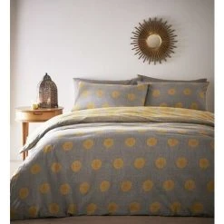 Portfolio Joel Ochre Super King Size Duvet Cover Set Bedding Quilt Bed Set