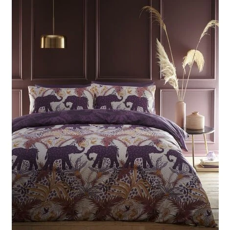 Portfolio Savannah Plum Double Duvet Cover Reversible Bedding Set 2 Portfolio Savannah Plum Double Duvet Cover Reversible Bedding Set - Image 2