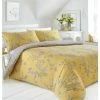 Yasmina Ochre Double Duvet Cover Set Reversible Floral Bedding Quilt Bed Set