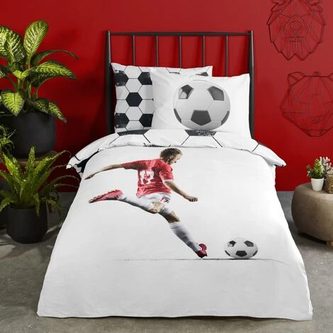 Kids Duvet Cover SCORE 140x200/220 Cm White Good Morning 2 Kids Duvet Cover SCORE 140x200/220 Cm White Good Morning - Image 2