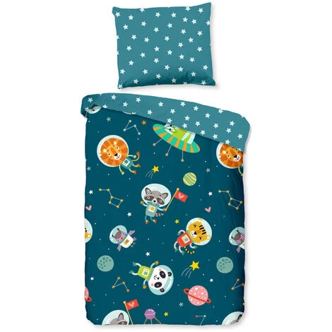 Kids Duvet Cover SPACY 100x135 Cm Petrol Blue Good Morning 1 Kids Duvet Cover SPACY 100x135 Cm Petrol Blue Good Morning