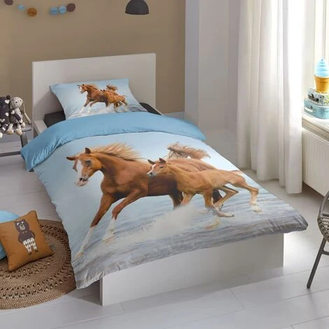 Kids Duvet Cover FREE 140x200/220 Cm Brown And Blue Good Morning 3 Kids Duvet Cover FREE 140x200/220 Cm Brown And Blue Good Morning - Image 3