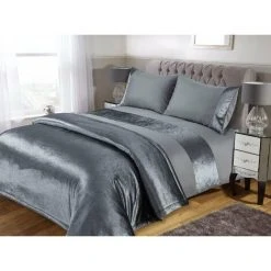 Silver Sparkle Velvet Duvet Set - Single