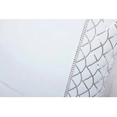 Charlotte White Sequin Detail Luxury Duvet Cover Set - White - Double 2 Charlotte White Sequin Detail Luxury Duvet Cover Set - White - Double - Image 2