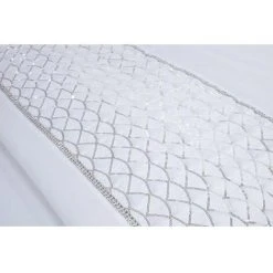 Charlotte White Sequin Detail Luxury Duvet Cover Set - White - Double 5 Charlotte White Sequin Detail Luxury Duvet Cover Set - White - Double -Furn. Shop 37395362 3