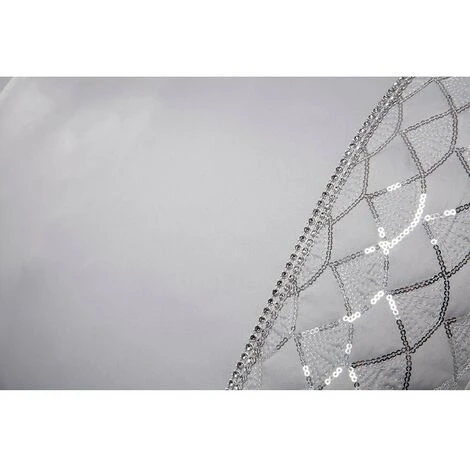 Charlotte Silver Sequin Detail Luxury Duvet Cover Set - Silver - Bedspread 2 Charlotte Silver Sequin Detail Luxury Duvet Cover Set - Silver - Bedspread - Image 2