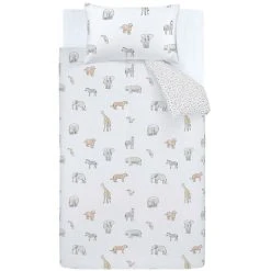 Bianca Zoo Animals Junior Duvet Cover Set 100% Cotton Nursery Bedding Pastel -Furn. Shop 46402888 4