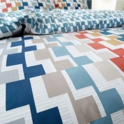 Bianca Dakota Geo Bright Single Duvet Cover Set 100% Cotton Reversible Bedding 6 Bianca Dakota Geo Bright Single Duvet Cover Set 100% Cotton Reversible Bedding -Furn. Shop 46402907 2