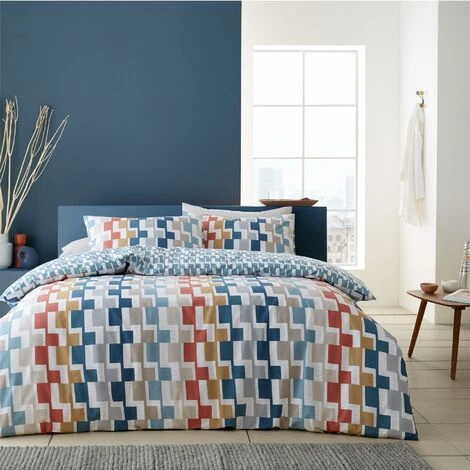 Bianca Dakota Geo Bright Single Duvet Cover Set 100% Cotton Reversible Bedding 4 Bianca Dakota Geo Bright Single Duvet Cover Set 100% Cotton Reversible Bedding - Image 4