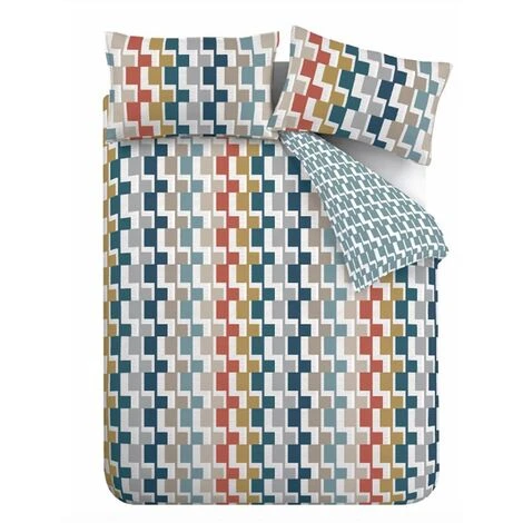 Bianca Dakota Geo Bright Single Duvet Cover Set 100% Cotton Reversible Bedding 5 Bianca Dakota Geo Bright Single Duvet Cover Set 100% Cotton Reversible Bedding - Image 5