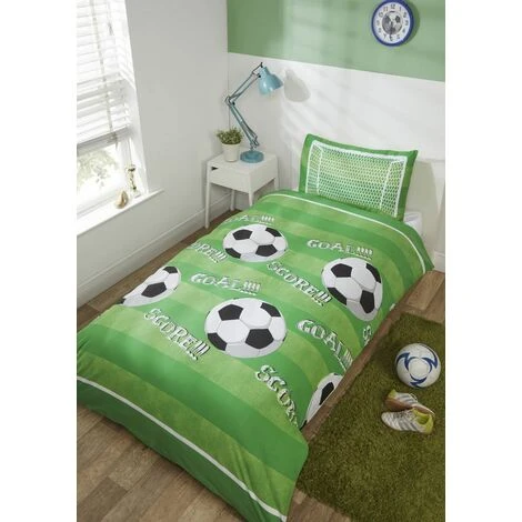 Football Shoot Goal Soccer Kids Boys Single Duvet Quilt Cover Bedding Set Green 1 Football Shoot Goal Soccer Kids Boys Single Duvet Quilt Cover Bedding Set Green