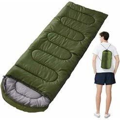 Ultralight Enfant Adulte Duvet, Sac De Couchage Froid Pour Camping Hiking Trekking Randonnée Extérieur Compact Sac De Couchage - Unisexe Vert（0.7kg）